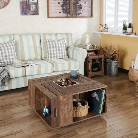 This coffee table features a 80cm*80cm square desktop.